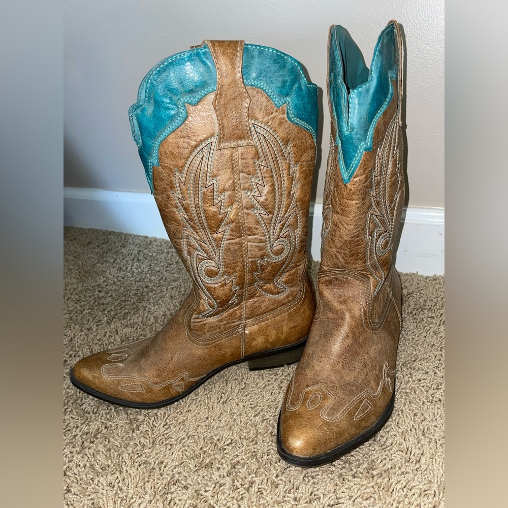 Teal Cowboy Boots